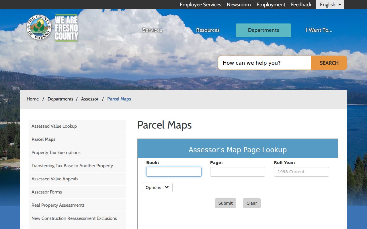 Sanger public records parcel map and APN access page